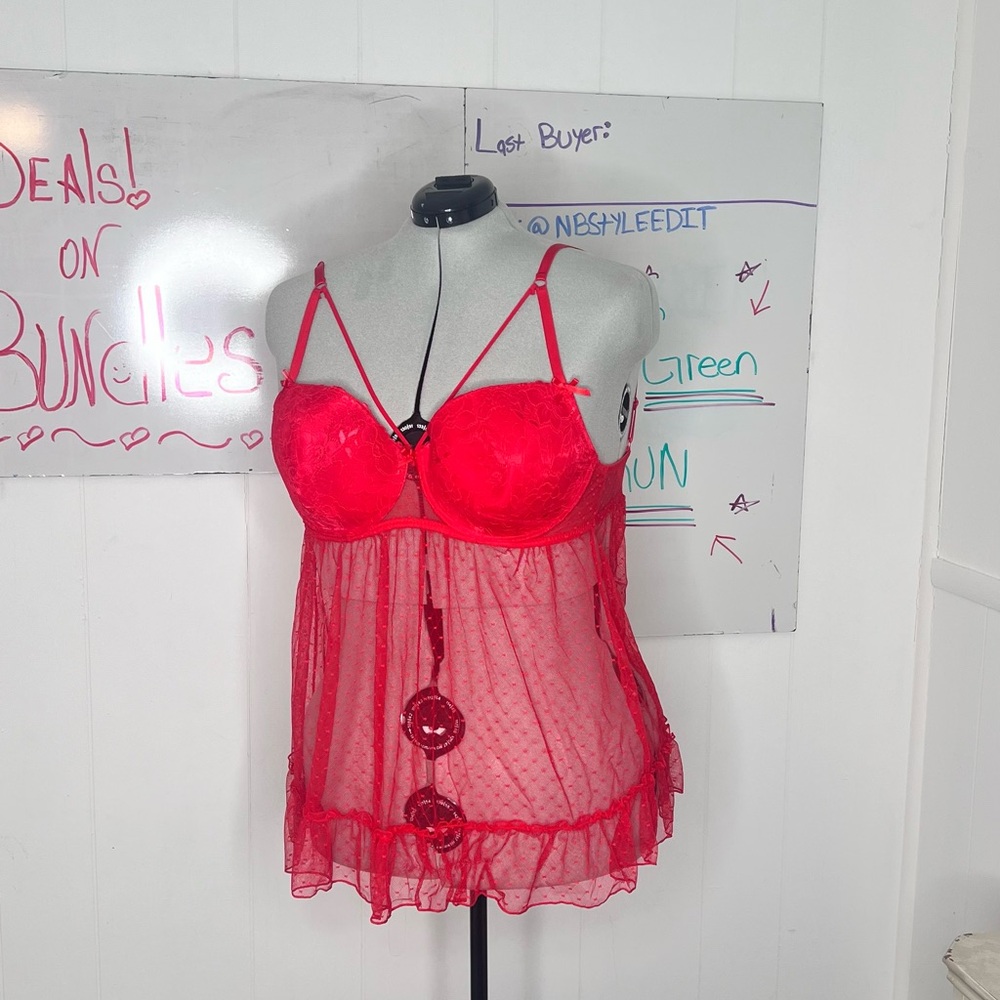 NWOT NEVER WORN Sexy Red Lace Babydoll Lingerie